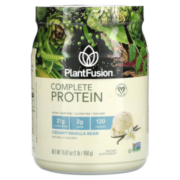 Complete Protein, сливочно-ванильные бобы, 1 фунт (450 г) PlantFusion