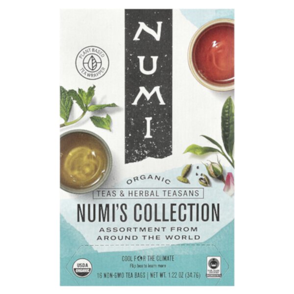 Organic Teas & Herbal Teasans, Numi's Collection, 16 чайных пакетиков без ГМО, 1,3 унции (36,95 г) Numi