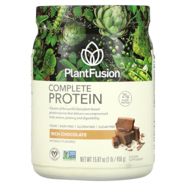 Complete Protein, насыщенный шоколад, 1 фунт (450 г) PlantFusion