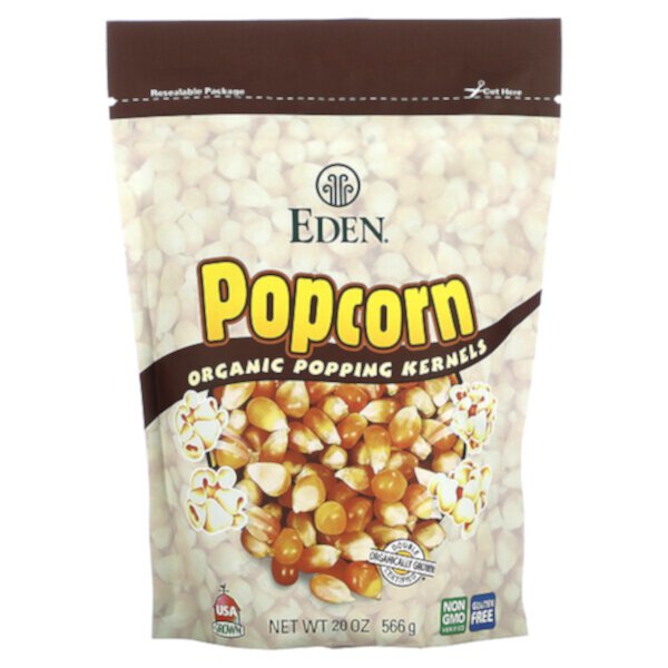 Попкорн, органические зерна для попкорна, 20 унций (566 г) Eden Foods