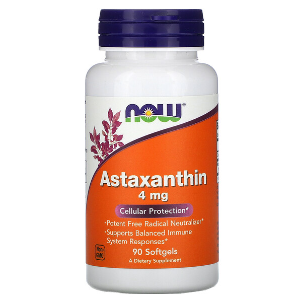 Астаксантин - 4 мг - 90 мягких капсул - NOW Foods NOW Foods
