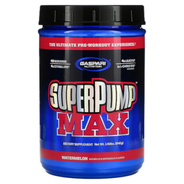 SuperPump Max, Арбуз, 1,41 фунта (640 г) Gaspari Nutrition