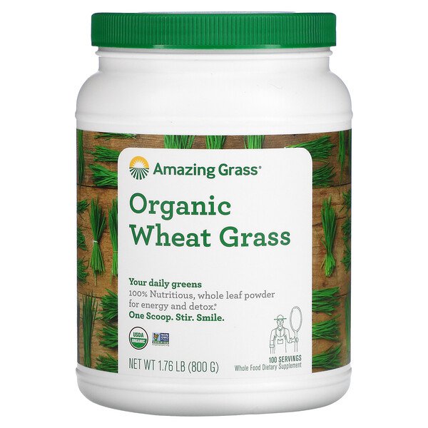 Органическая пшеничная трава, 1,76 фунта (800 г) Amazing Grass