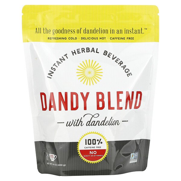 Быстрорастворимый травяной напиток с одуванчиком, без кофеина, 14,1 унции (400 г) Dandy Blend