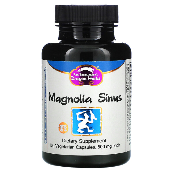 Magnolia Sinus, 500 mg, 100 Vegetarian Capsules (Вегетарианские капсулы) Dragon Herbs