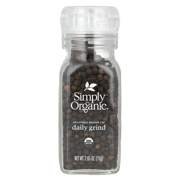 Daily Grind, Черный перец, 2,65 унции (75 г) Simply Organic