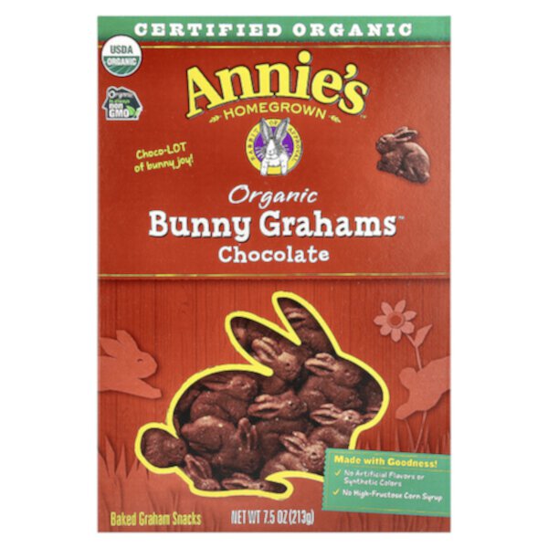 Organic Bunny Grahams, Шоколад, 7,5 унций (213 г) Annie's