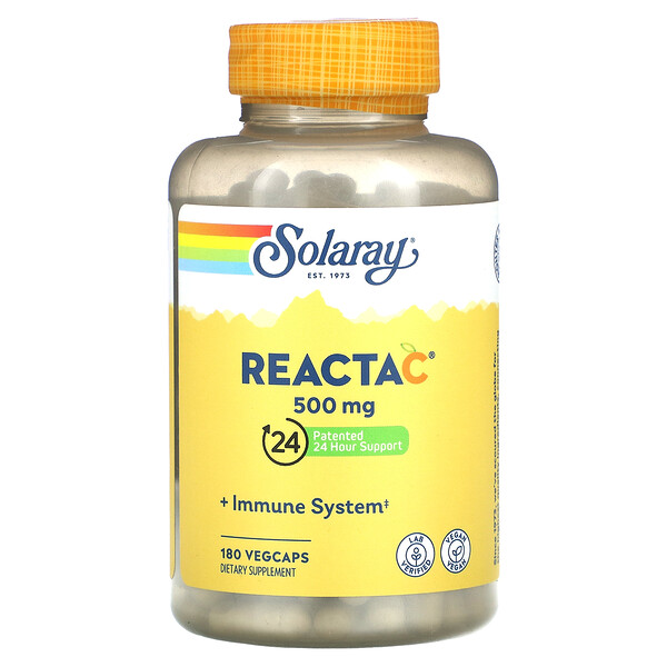 Reacta-C, 500 мг, 180 вегетарианских капсул - Solaray Solaray