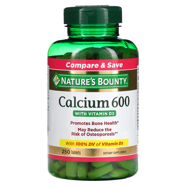 Кальций 600 с витамином D3, 250 таблеток Nature's Bounty