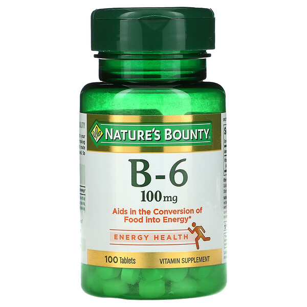 Витамин B-6, 100 мг, 100 таблеток Nature's Bounty