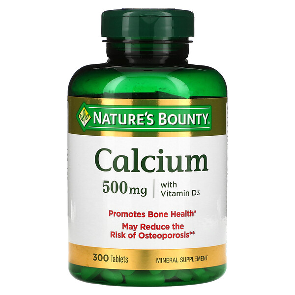 Кальций с витамином D3, 500 мг, 300 таблеток Nature's Bounty