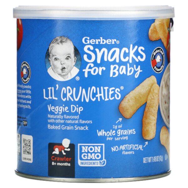 Lil' Crunchies, 8 месяцев и старше, вегетарианский соус, 1,48 унции (42 г) GERBER
