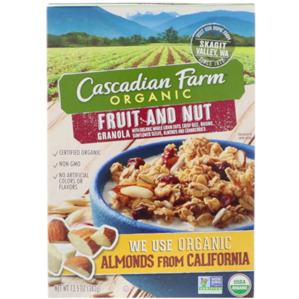 Organic, Гранола, фрукты и орехи, 13,5 унций (382 г) Cascadian Farm