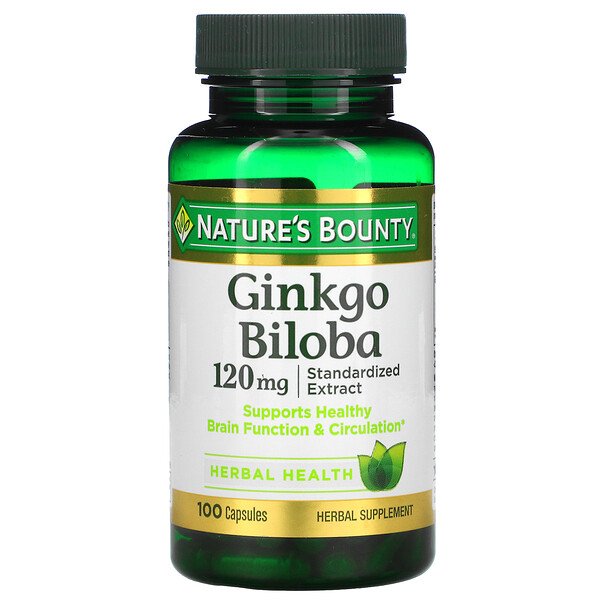 Гинкго билоба, 120 мг, 100 капсул Nature's Bounty