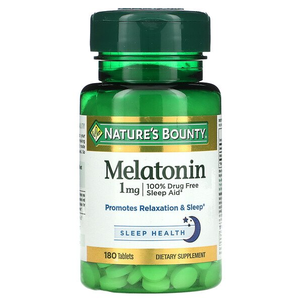 Мелатонин, 1 мг, 180 таблеток Nature's Bounty