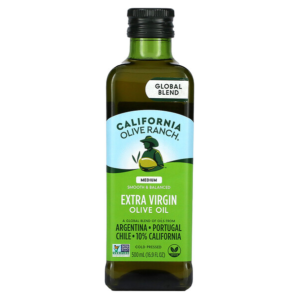 Global Blend, Оливковое масло Extra Virgin, среднее, 16,9 жидких унций (500 мл) California Olive Ranch