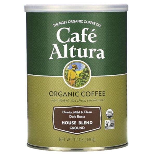 Органический кофе, Домашняя смесь, молотый, темной обжарки, 12 унций (340 г) Cafe Altura