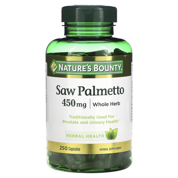 Saw Palmetto, 450 mg, 250 Capsules (Капсулы) Nature's Bounty