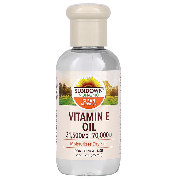 Масло с витамином Е, 31 500 мг (70 000 МЕ), 2,5 жидких унции (75 мл) Sundown Naturals