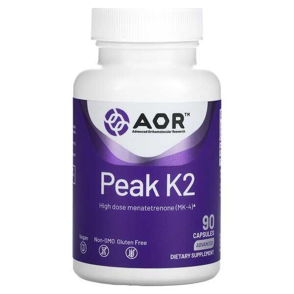 Peak K2 - 90 капсул - Advanced Orthomolecular Research AOR Advanced Orthomolecular Research AOR