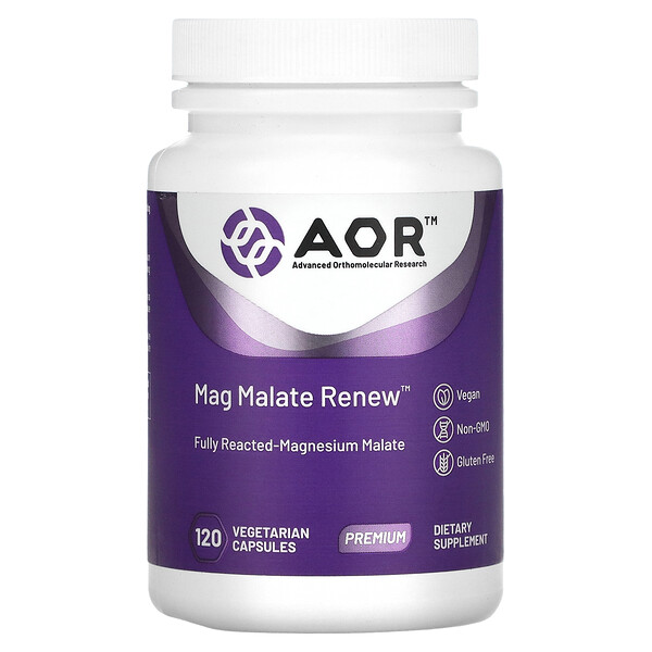 Mag Malate Renew - 120 растительных капсул - Advanced Orthomolecular Research AOR Advanced Orthomolecular Research AOR