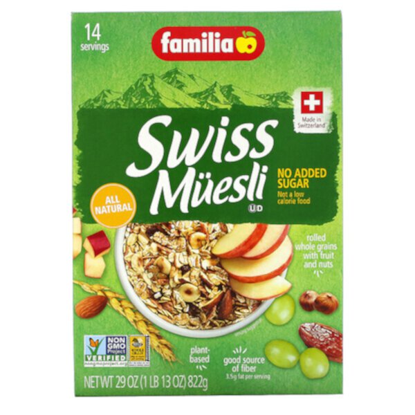 Швейцарские мюсли, без добавления сахара, 29 унций (822 г) Familia
