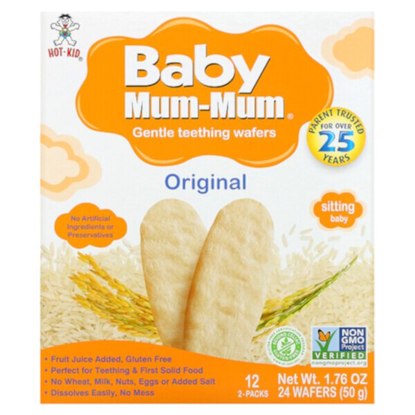 Baby Mum-Mum, Оригинальные рисовые сухари, 24 сухаря, 1,76 унции (50 г) Hot Kid