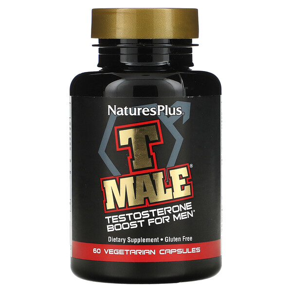 T Male, Повышение уровня тестостерона для мужчин, 60 вегетарианских капсул NaturesPlus