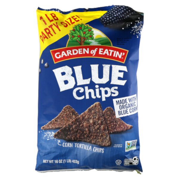 Чипсы из кукурузной тортильи, голубые чипсы, 16 унций (453 г) Garden of Eatin'