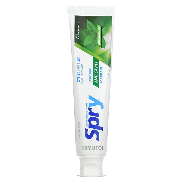 Spry Toothpaste, Anti-Cavity с фтором, мятой колосовой, 5 унций (141 г) Xlear