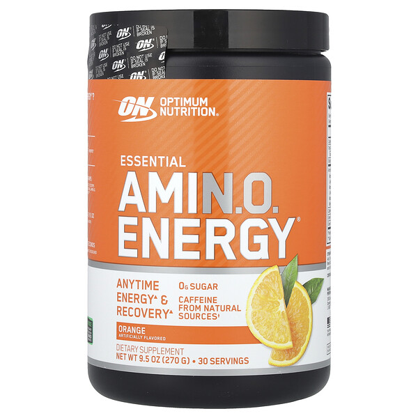 Essential Amin.O. Energy® с апельсином 270 г для повышения энергии и восстановления мышц Optimum Nutrition