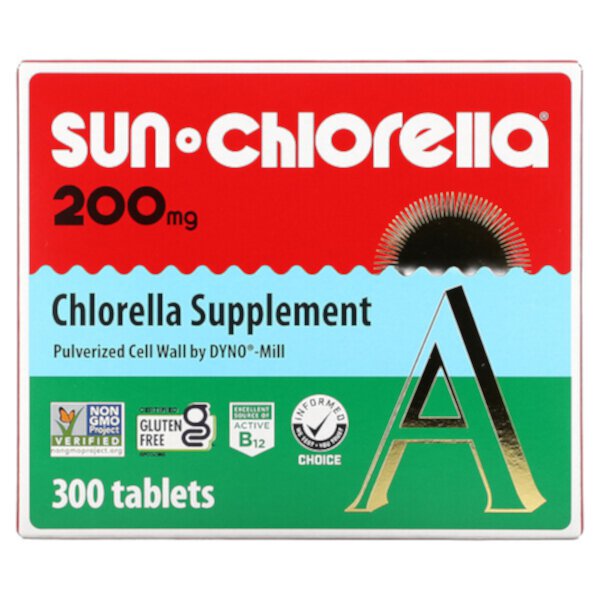 Добавка хлореллы, 200 мг, 300 таблеток Sun Chlorella