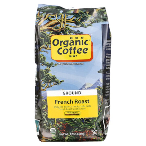 French Roast, молотый, 12 унций (340 г) Organic Coffee Co.