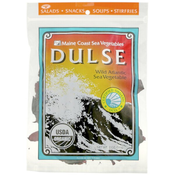Dulse, Дикие атлантические морские овощи, 2 унции (56 г) Maine Coast Sea Vegetables