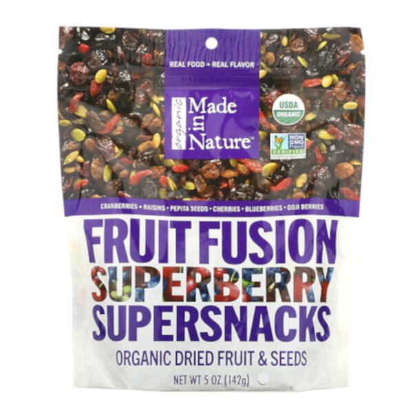 Organic Fruit Fusion, Superberry Supersnacks, 5 унций (142 г) Made in Nature