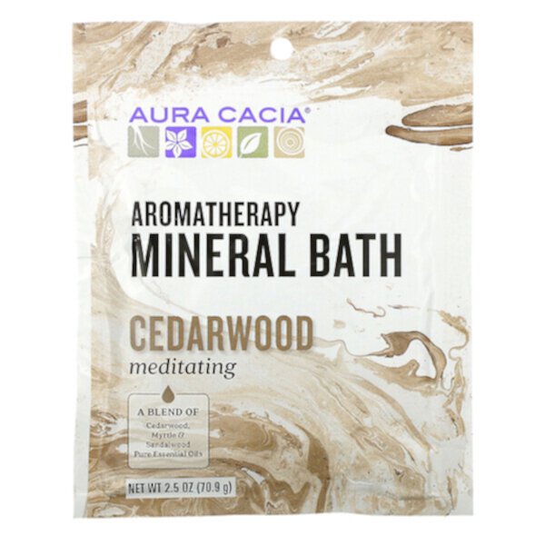 Минеральная ванна для ароматерапии, кедр для медитации, 2,5 унции (70,9 г) Aura Cacia