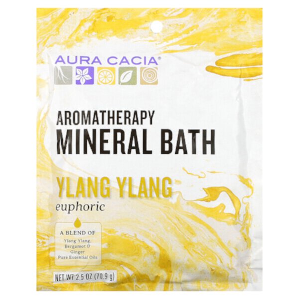 Минеральная ванна для ароматерапии, Euphoric Ylang Ylang, 2,5 унции (70,9 г) Aura Cacia
