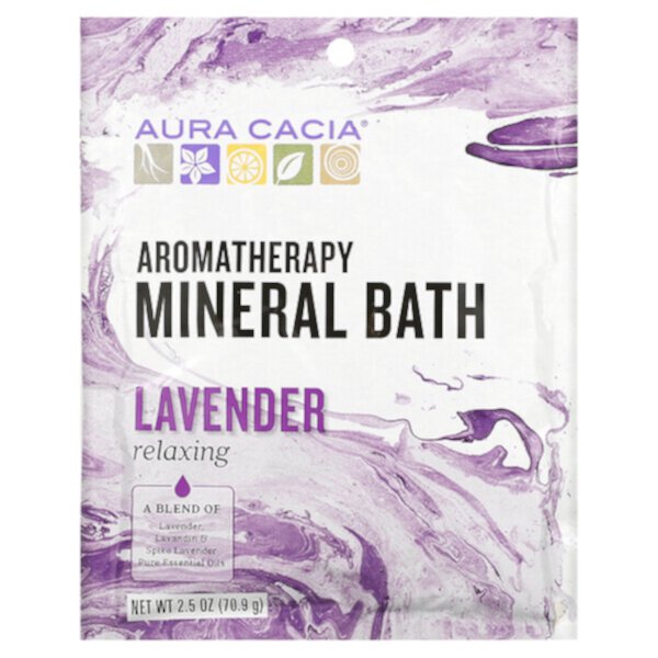 Ароматерапевтическая минеральная ванна, расслабляющая лаванда, 2,5 унции (70,9 г) Aura Cacia