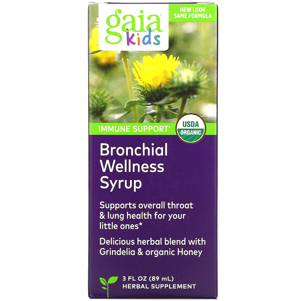 Бронхиальный оздоровительный сироп для детей, 3 жидких унции (89 мл) Gaia Herbs
