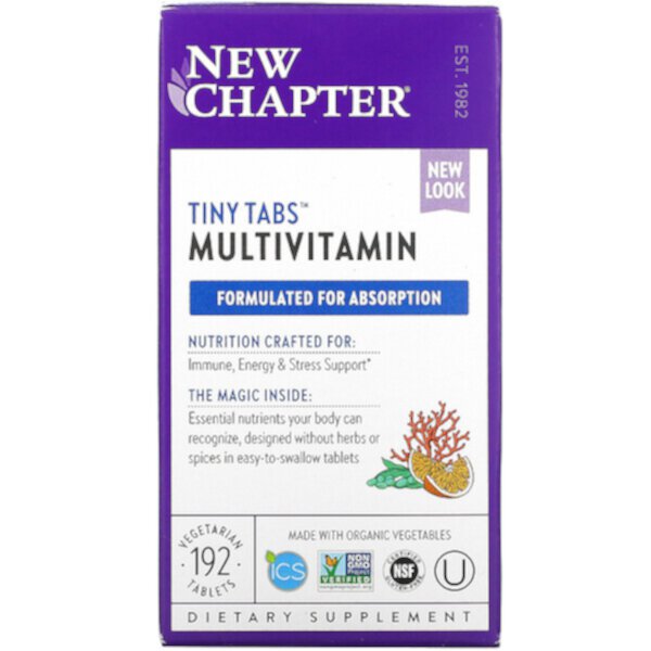 Мультивитамин Tiny Tabs - 192 вегетарианские таблеток - New Chapter New Chapter