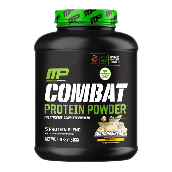 Combat Protein Powder, банановый крем, 4 фунта (1,81 кг) MusclePharm