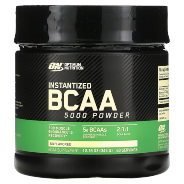 Мгновенный порошок BCAA 5000, без вкуса, 12,16 унций (345 г) Optimum Nutrition