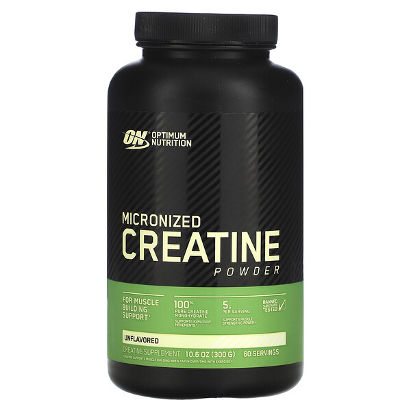 Micronized Creatine Powder, Unflavored, 10.6 oz (300 g) Optimum Nutrition