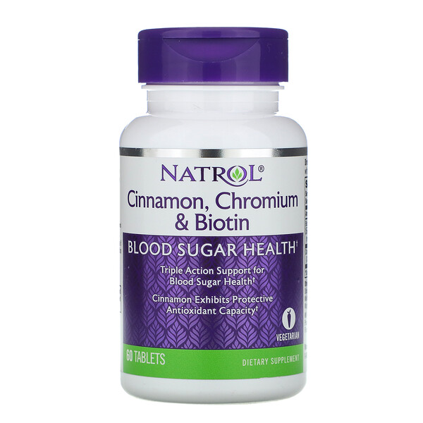 Корица, хром и биотин, 60 таблеток Natrol