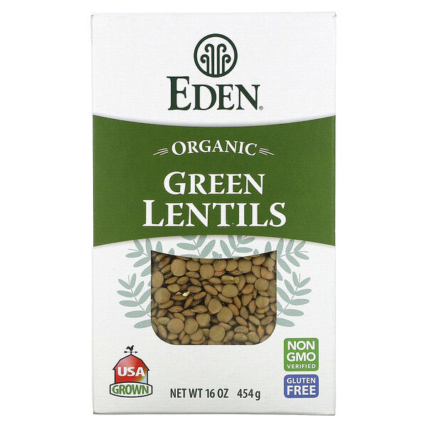 Organic, Зеленая чечевица, 16 унций (454 г) Eden Foods