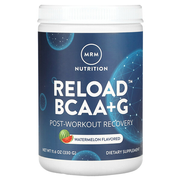 Reload BCAA+G, восстановление после тренировки, арбуз, 11,6 унций (330 г) MRM
