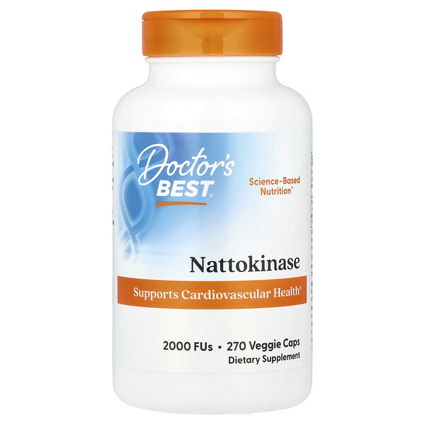 Nattokinase, 2000 FU - 270 вегетарианских капсул - Doctor's Best Doctor's Best