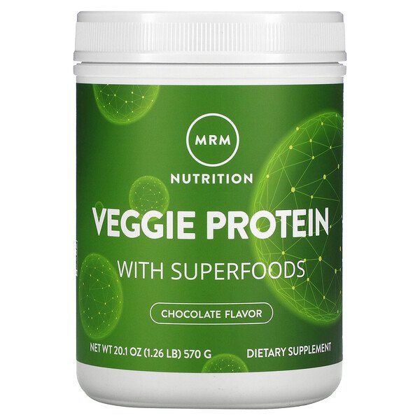 Вегетарианский протеин с суперпродуктами, шоколад, 1,26 фунта (570 г) MRM