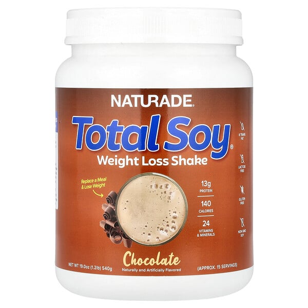 Total Soy, Weight Loss Shake, Chocolate, 1.2 lb (Фунты) (540 g) Naturade