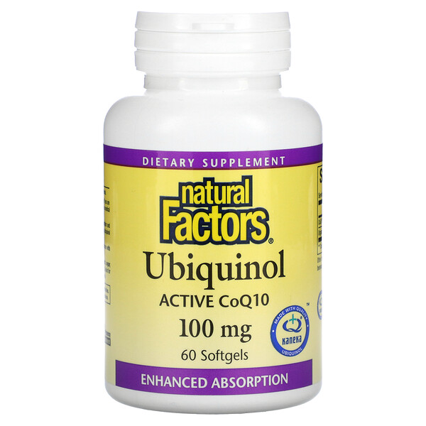 Ubiquinol, Active CoQ10, 100 mg, 60 Softgels (Мягкие капсулы) Natural Factors